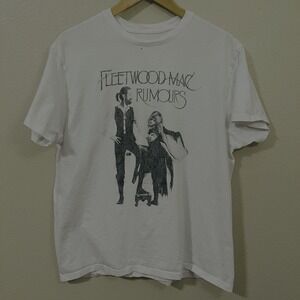 Fleetwood Mac Rumors Music Band T-shirt White Short Sleeve Size XL